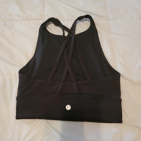 Lululemon Ribbed Energy Bra High Neck Long Line Sz 4 - Picture 5 of 7